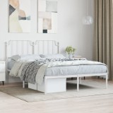 Gossi cadru de pat metalic cu tablie, alb, 140x190 cm