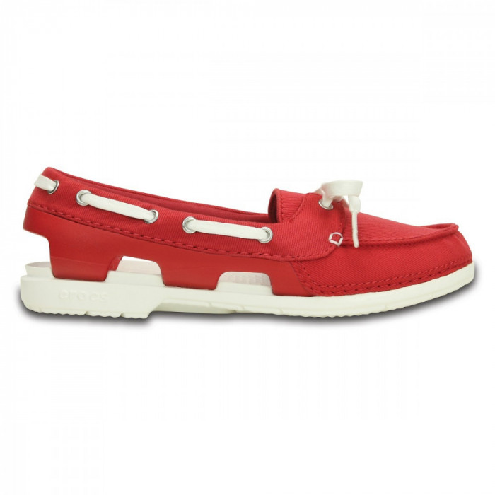 Pantofi Crocs Women&#039;s Beach Line Hybrid Boat Shoe Rosu - Pepper/White