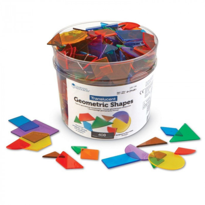 Forme geometrice transparente Learning Resources, 408 piese, 5 - 9 ani