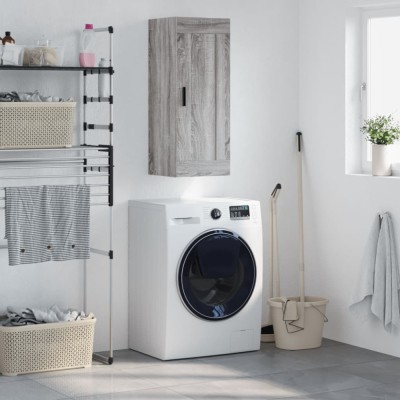 vidaXL Dulap de perete, gri sonoma, 34,5x34x90 cm, lemn prelucrat 830522 foto