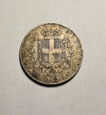 Italia 5 Lire 1874 Piesa Frumoasa foto