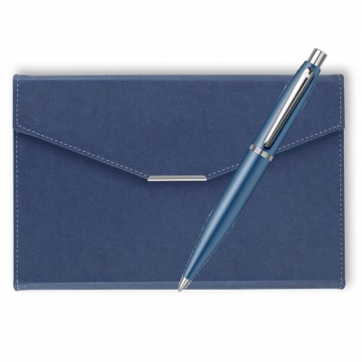 Set pix Sheaffer VFM albastru cu agenda plic A5 navy foto