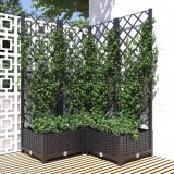 Jardinieră de grădină cu spalier negru, 80x80x121,5 cm, PP