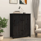 Servanta, negru, 83x41,5x100 cm, lemn masiv de pin GartenMobel Dekor, vidaXL