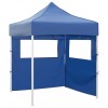 VidaXL Cort de petrecere pliabil cu 2 pereți, albastru, 2 x 2 m, oțel