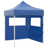 VidaXL Cort de petrecere pliabil cu 2 pereți, albastru, 2 x 2 m, oțel