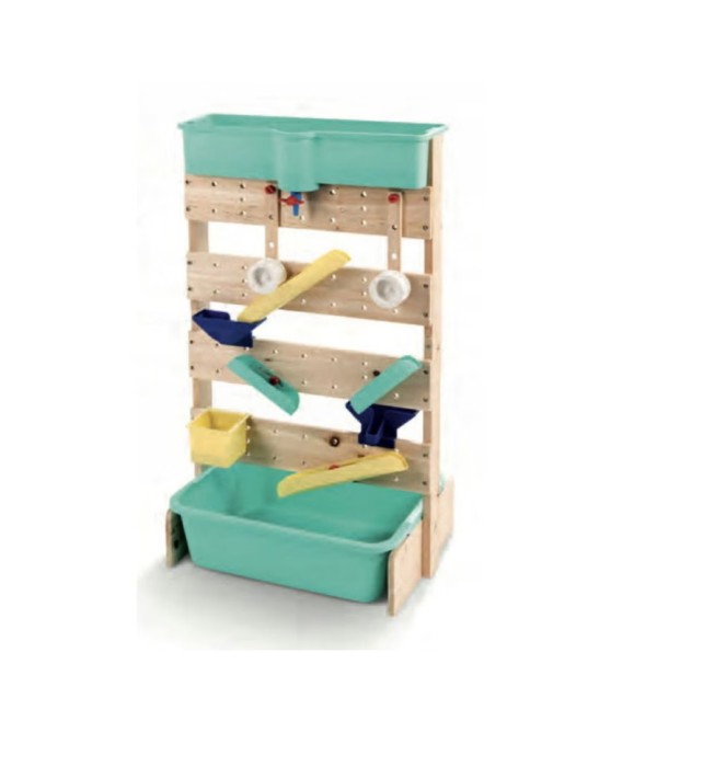 Jucărie Interactivă Tip Moară de Apă, Toy Lino, Lemn, Multicolor, 49x36x90 cm, Set pentru copii 3 ani+