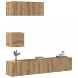VidaXL Set dulap TV 4 piese montat pe perete Stejar artizanal