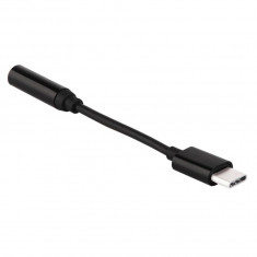 Cablu / AUX / Adaptor USB Type C la Jack 3.5 mm Mama, Negru foto