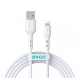 Cablu Date si Incarcare USB-A - Lightning BWOO BO-X172L-2M, 15W, 2m, Alb