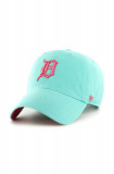 47brand șapcă de baseball din bumbac MLB Detroit Tigers culoarea turcoaz, cu imprimeu, 47 Brand