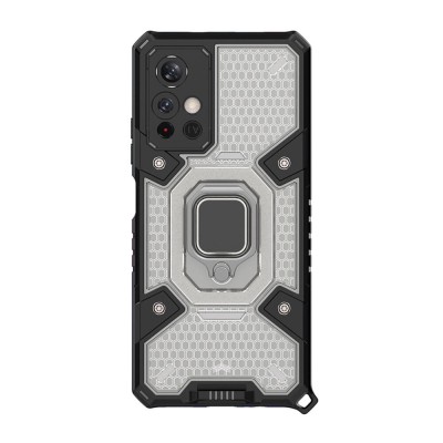 Husa compatibila cu xiaomi poco m4 pro 5g/ xiaomi redmi note 11, optim ring inel rotativ magnetic, ultra care, hexa honeycomb htpmag, black foto