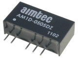 Convertor DC/DC 1W, 5V/-5V, AIMTEC AM1D-0505DZ - eficienţă 75%