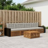 vidaXL Set de canapele de exterior 5 pcs Natural și gri deschis 3383004