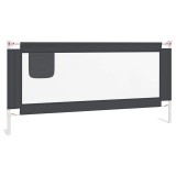 Balustrada de protectie pat copii, gri inchis, 190x25 cm textil