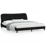 Cadru de pat cu lumina LED, negru, 180x200 cm, textil GartenMobel Dekor, vidaXL