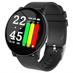 Ceas Smartwatch Techstar? W8 Negru, 1.3 inch IPS, Monitorizare Cardiaca, Tensiune. Oxigenare, Sedentary, Bluetooth, IP65 foto