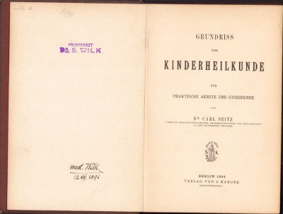 HST C1072 Semnătură olografă + ex-libris dr Samuel Wilk Mediaș 1896 foto