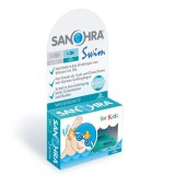 Dopuri de urechi pentru inot, impiedica patrunderea apei in urechi la copii, 1 an+, reutilizabile, hipoalergenice, albastre, SANOHRA Swim Kids Childre