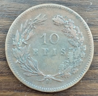 Moneda Portugalia - 10 Reis 1892 foto