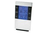 Stație meteo, afișaj LCD, alimentare baterii, plastic, argintiu, 14x8x4 cm, Oem