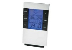Stație meteo, afișaj LCD, alimentare baterii, plastic, argintiu, 14x8x4 cm