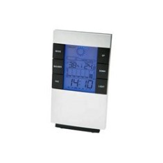 Stație meteo, afișaj LCD, alimentare baterii, plastic, argintiu, 14x8x4 cm