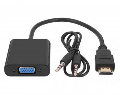 Cablu adaptor HDMI la VGA mama +Jack 3.5 mm Stereo audio Well foto