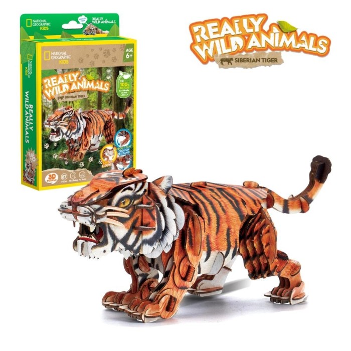 Cubic Fun - National Geographic Animale Salbatice Puzzle 3D Tigru Siberian 87
