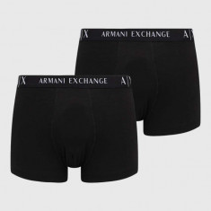 Armani Exchange boxeri 2-pack barbati, culoarea negru