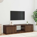 vidaXL Comodă TV cu lumini LED, stejar maro, 140x40x36 cm