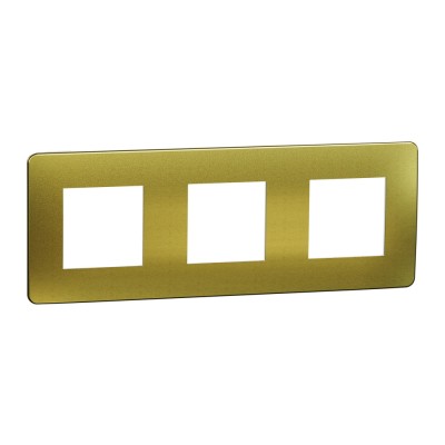 Rama Ornament 3P metal Schneider Unica Studio auriu alb NU280659M foto
