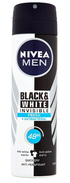 Deodorant spray Nivea Men Invisible for Black&amp;White Fresh, 150 ml
