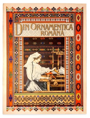 Din Ornamentica Romana, Dimitrie Comsa, Album mapa cu broderii, cusaturi, tesaturi romanesti traditionale, etnografie,portul popular national romanesc foto