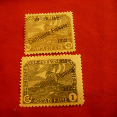 2 Timbre Fiume 1922 supratipar Constituente Fiumana 1922 , sarniera