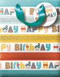 Punga de cadou - Medium - Happy Birthday - Retro | The Great British Card Company