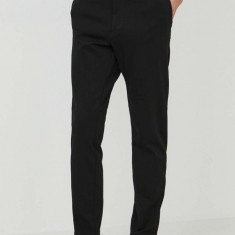 BOSS Green pantaloni bărbați, culoarea negru, mulată 50513436