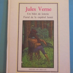 JULES VERNE - UN BILET DE LOTERIE & FARUL DE LA CAPATUL LUMII- CARTONATA -