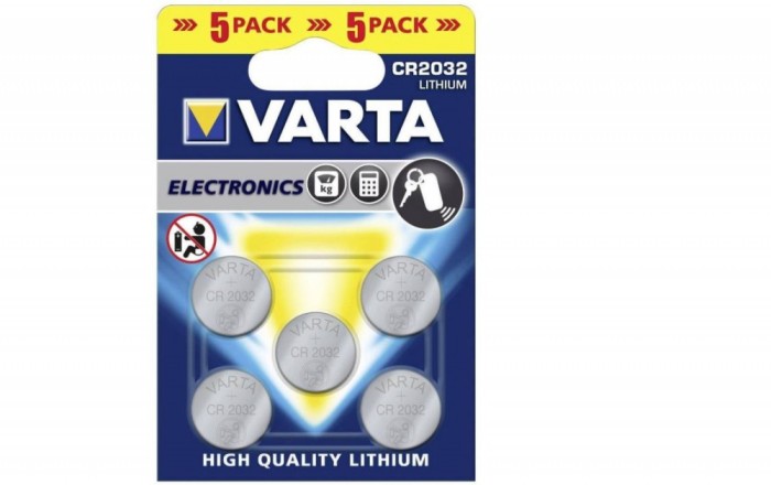 Set 5 Baterii Varta tip buton CR2032, litiu, 6032101415