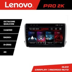 Navigatie Peugeot 208/2008 Lenovo Kit-PSA 8 core QLED 2K 8+256 360 Android Waze USB Navigatie Internet Youtube Radio CarStore Technology