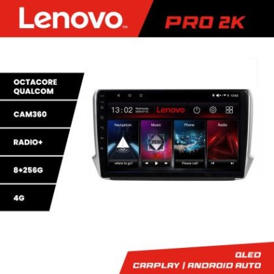 Navigatie Peugeot 208/2008 Lenovo Kit-PSA 8 core QLED 2K 8+256 360 Android Waze USB Navigatie Internet Youtube Radio CarStore Technology foto