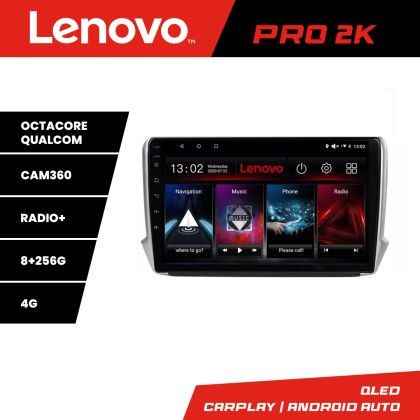 Navigatie Peugeot 208/2008 Lenovo Kit-PSA 8 core QLED 2K 8+256 360 Android Waze USB Navigatie Internet Youtube Radio CarStore Technology