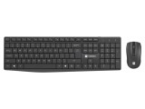Kit birou NATEC negru wireless USB A, tastatură și mouse optic, rază 10m, layout US