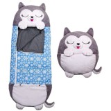 Sac de dormit 2 in 1 husky Kodiak, Pliabil, Portabil,137x50cm, Gri, 3-8 ani, WJ6141-D RCO