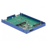 Adaptor micro USB-B 3.1 la M.2 SSD key B / mSATA cu rack extern 2.5&quot;, Delock 62731