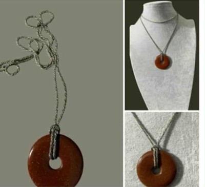 Lant vintage argint cu pandativ piatra soarelui foto