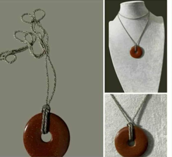 Lant vintage argint cu pandativ piatra soarelui