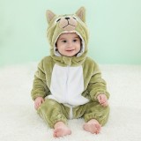CLD161-11121 Pijama kigurumi pentru bebelusi tip salopeta din material moale si pufos
