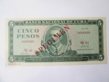 Rara! Cuba 5 Pesos 1972 Specimen UNC la cel mai mic pret