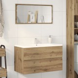 vidaXL Dulap pentru baie stejar artizanal 80x38,5x45 cm lemn prelucrat